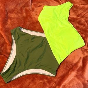 Green Women’s One Piece Swimsuit Lrg
